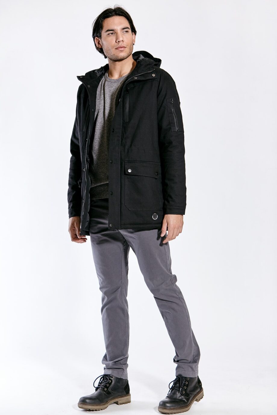 Parka de gabardina