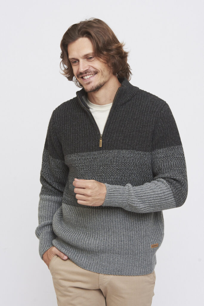 Sweater medio cierre a tres colores