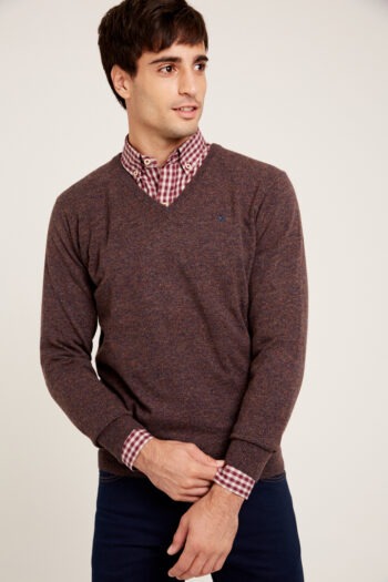 Sweater escote V de lana