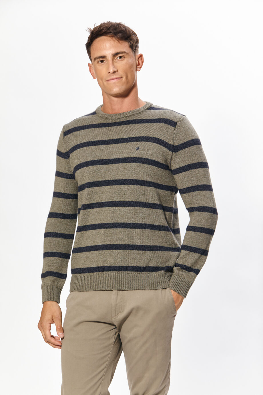 Sweater cuello redondo rayado