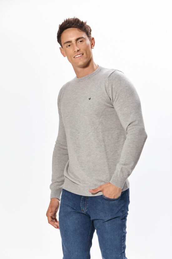 Sweater liso escote redondo