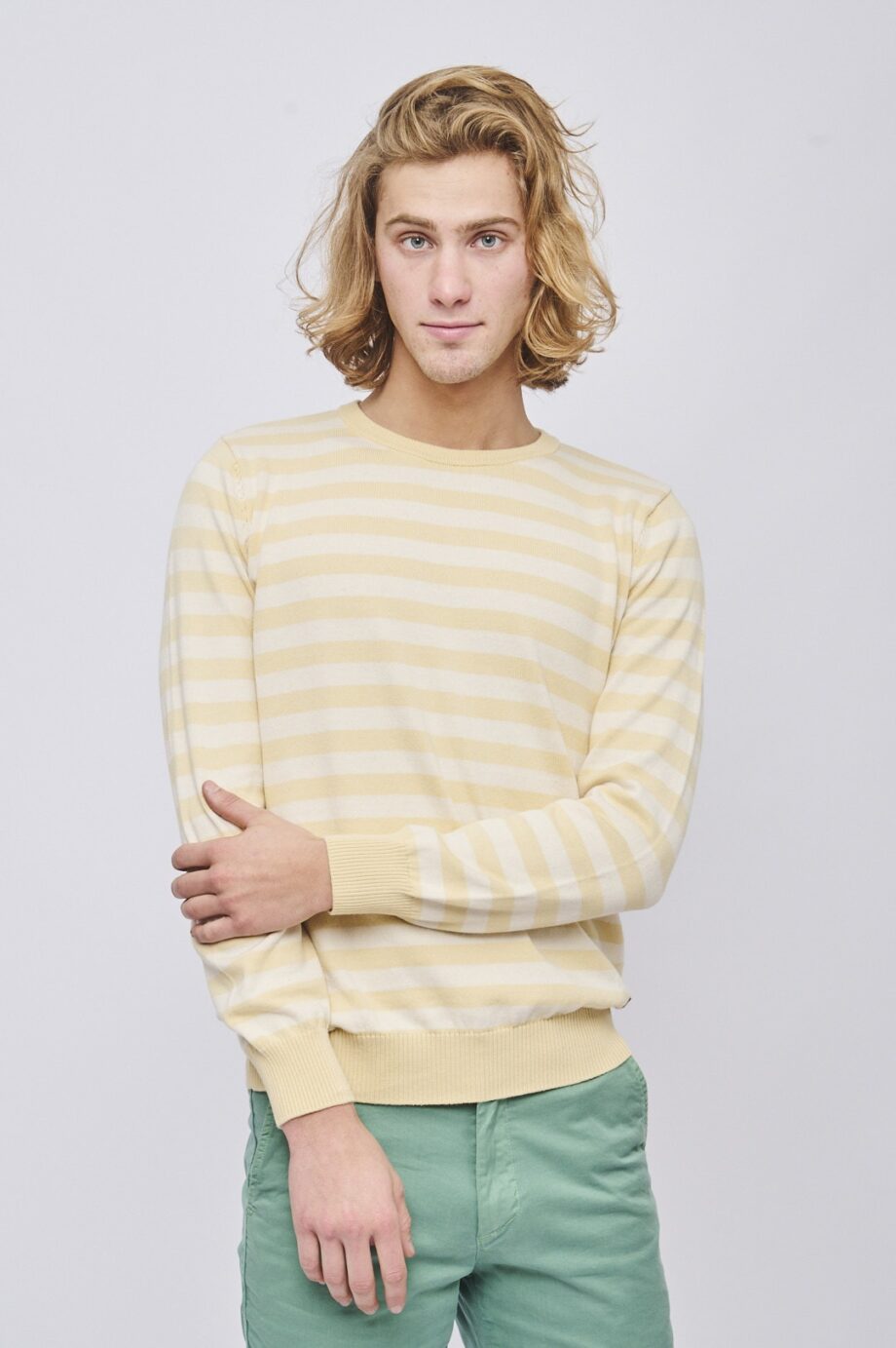 Sweater rayado de algodón