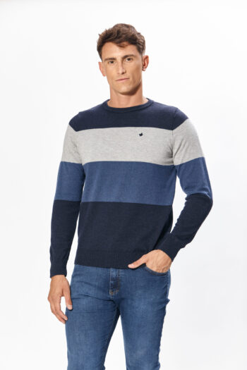 Sweater cuello redondo rayado