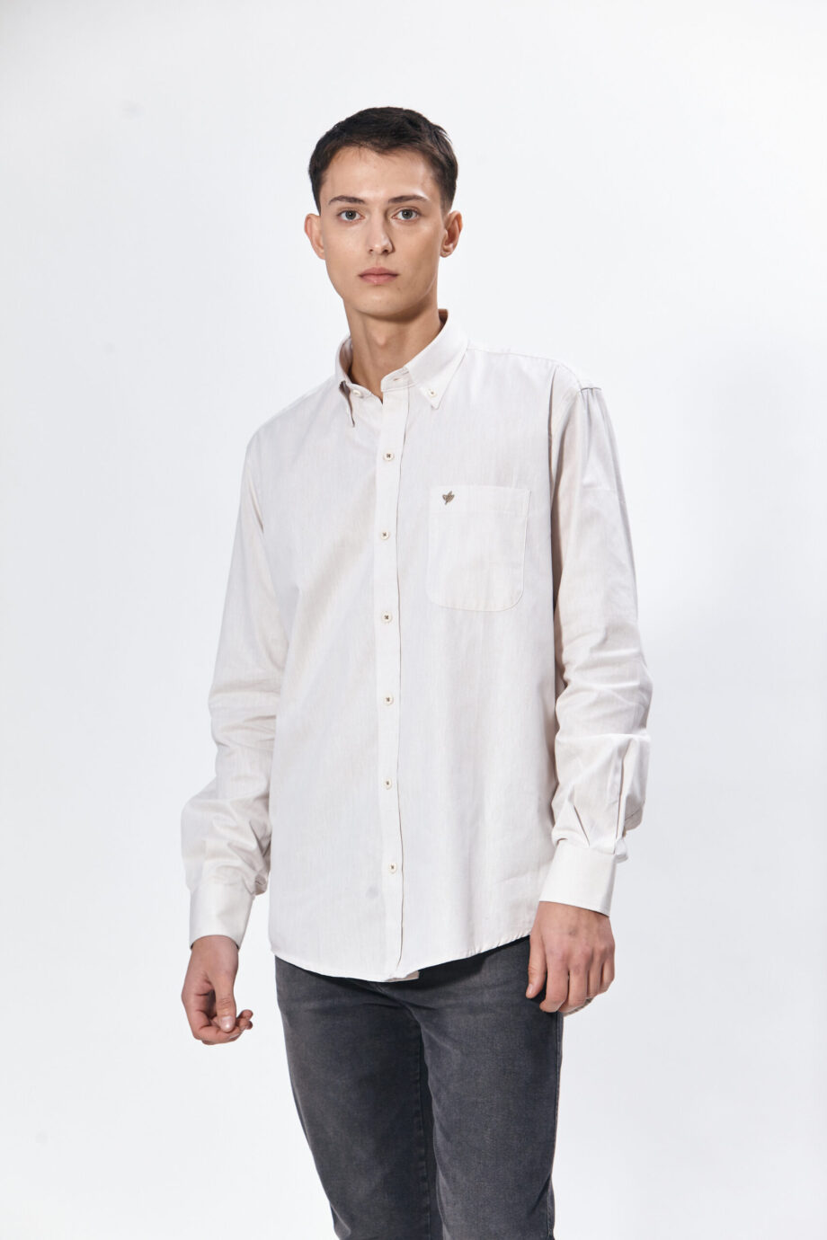 Camisa regular fit  de chambray