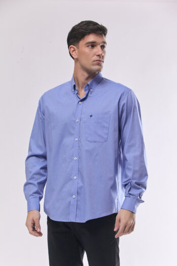 Camisa lisa regular fit de fil a fil