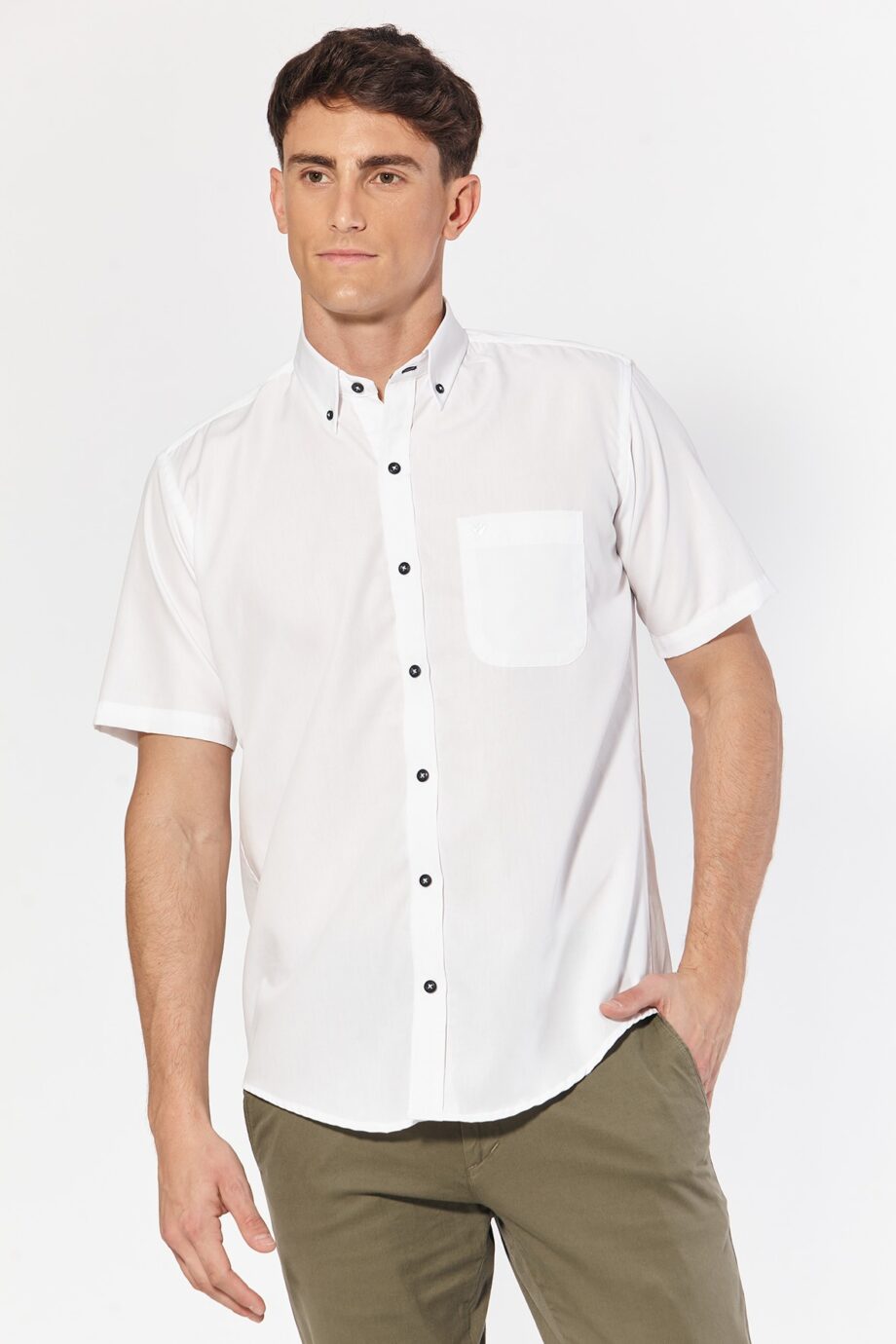 Camisa regular fit de poplin