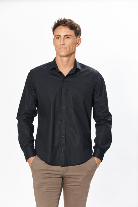 Camisa lisa slim fit