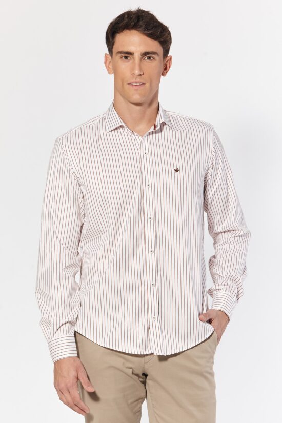 Camisa slim fit a rayas