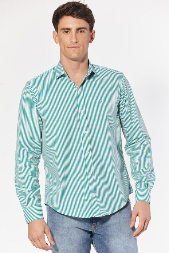 Camisa slim fit a rayas