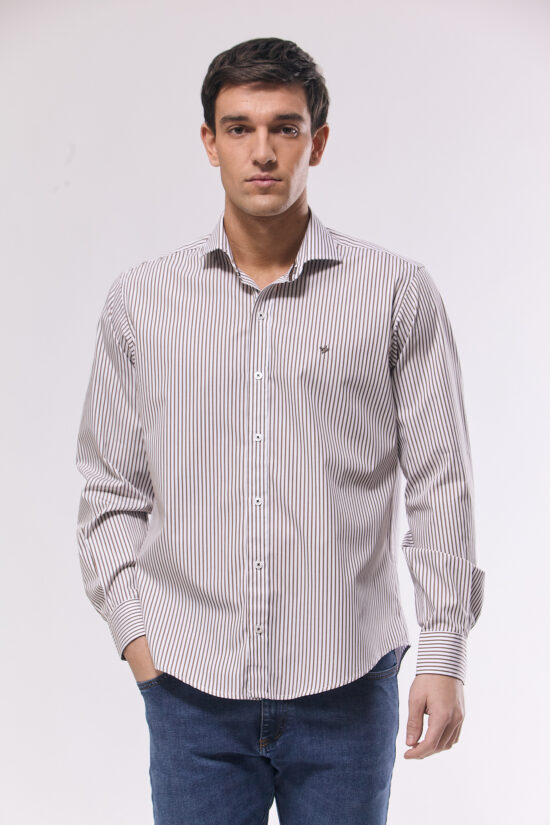 Camisa slim fit a rayas