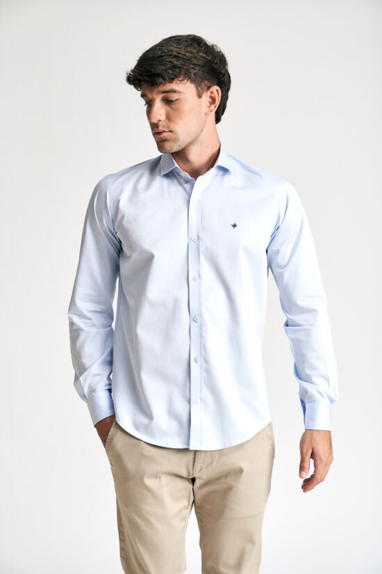 Camisa lisa slim fit