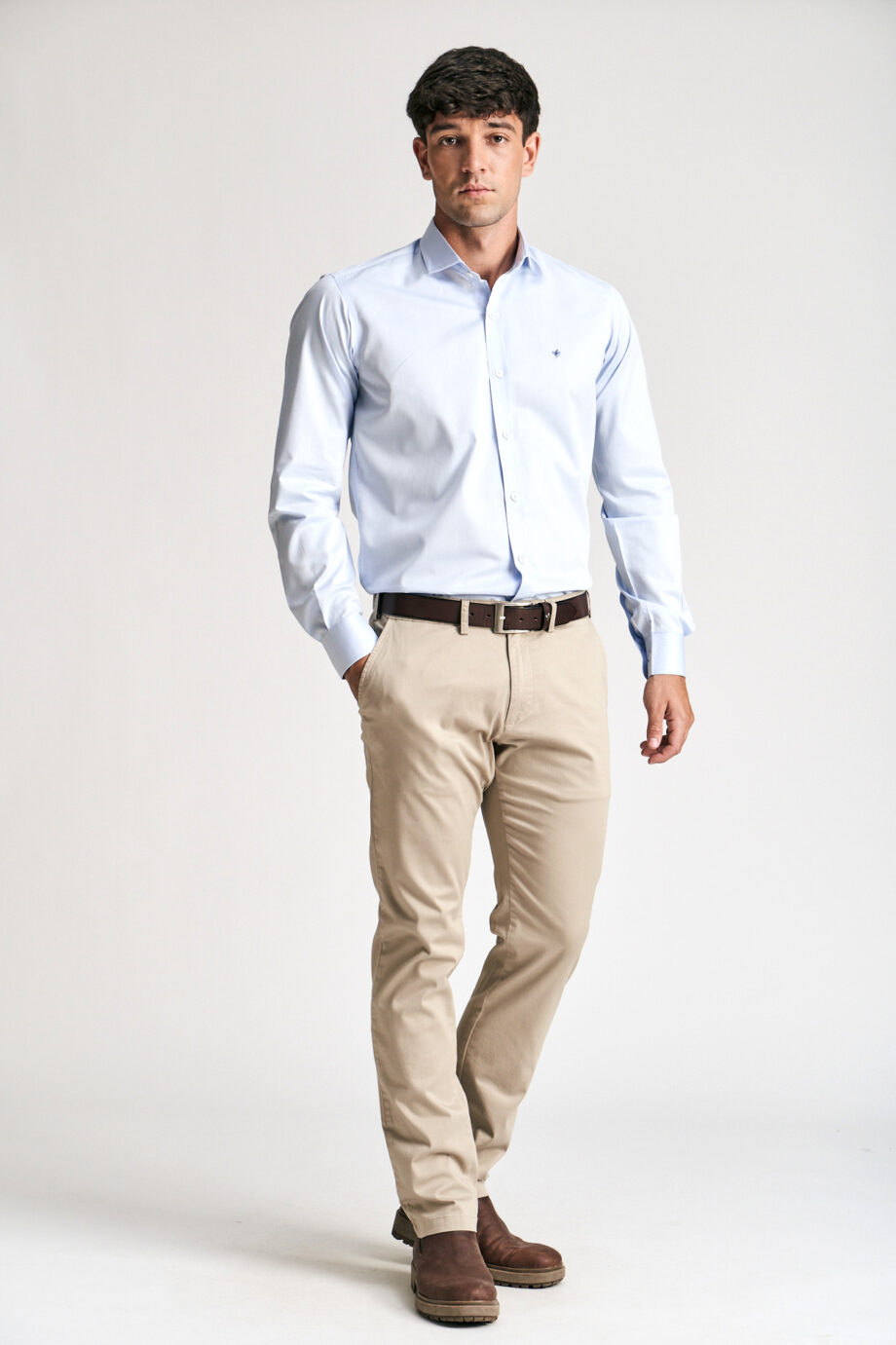 Camisa lisa slim fit