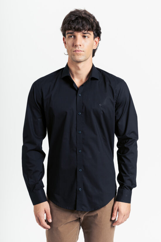Camisa slim fit de poplin