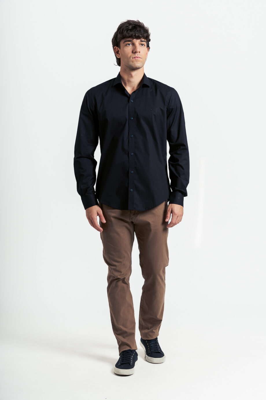 Camisa slim fit de poplin