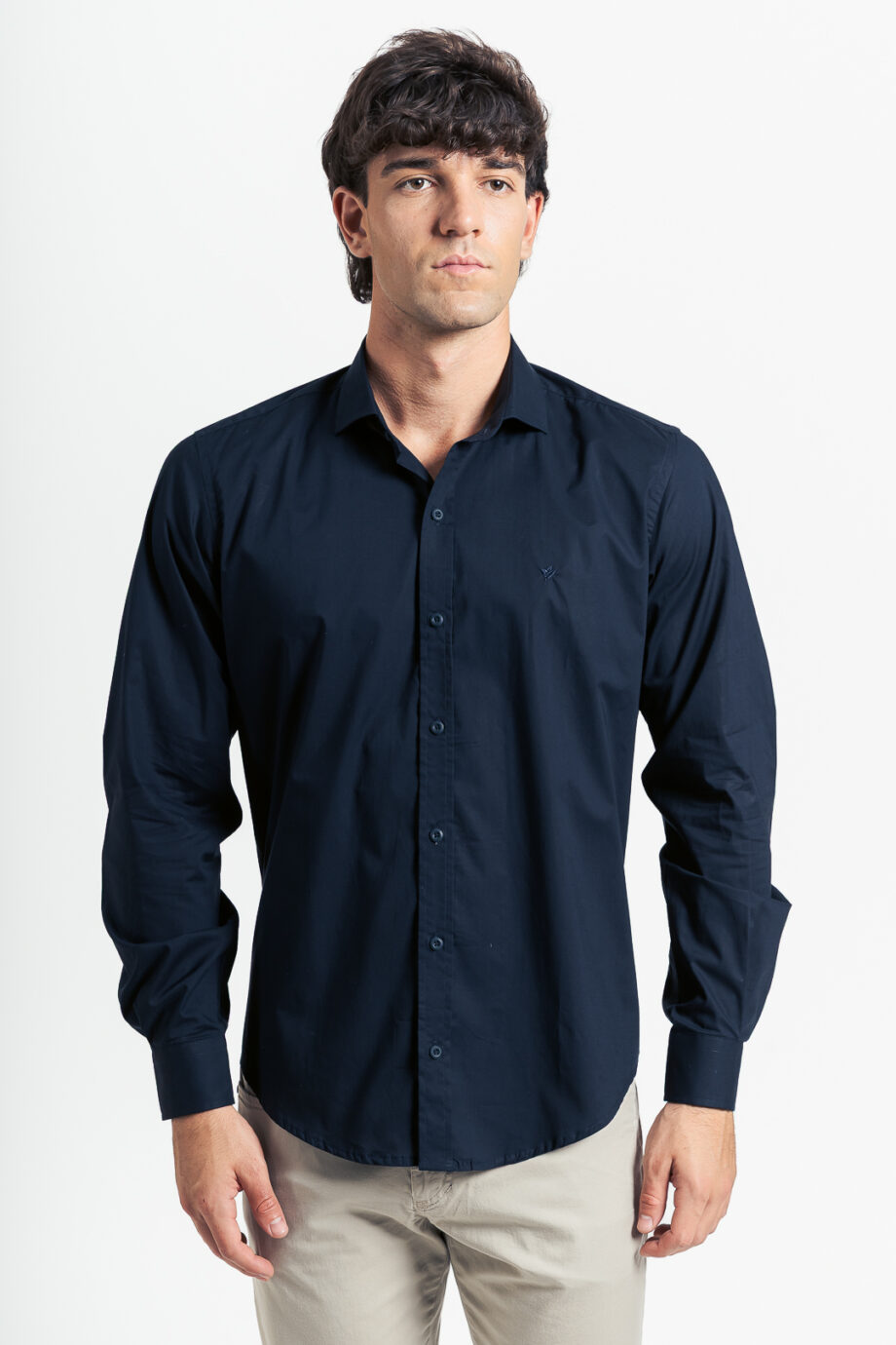 Camisa slim fit de poplin