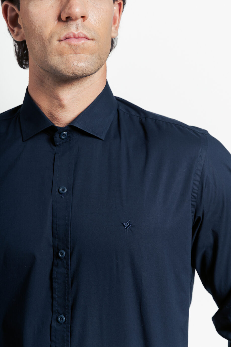 Camisa slim fit de poplin