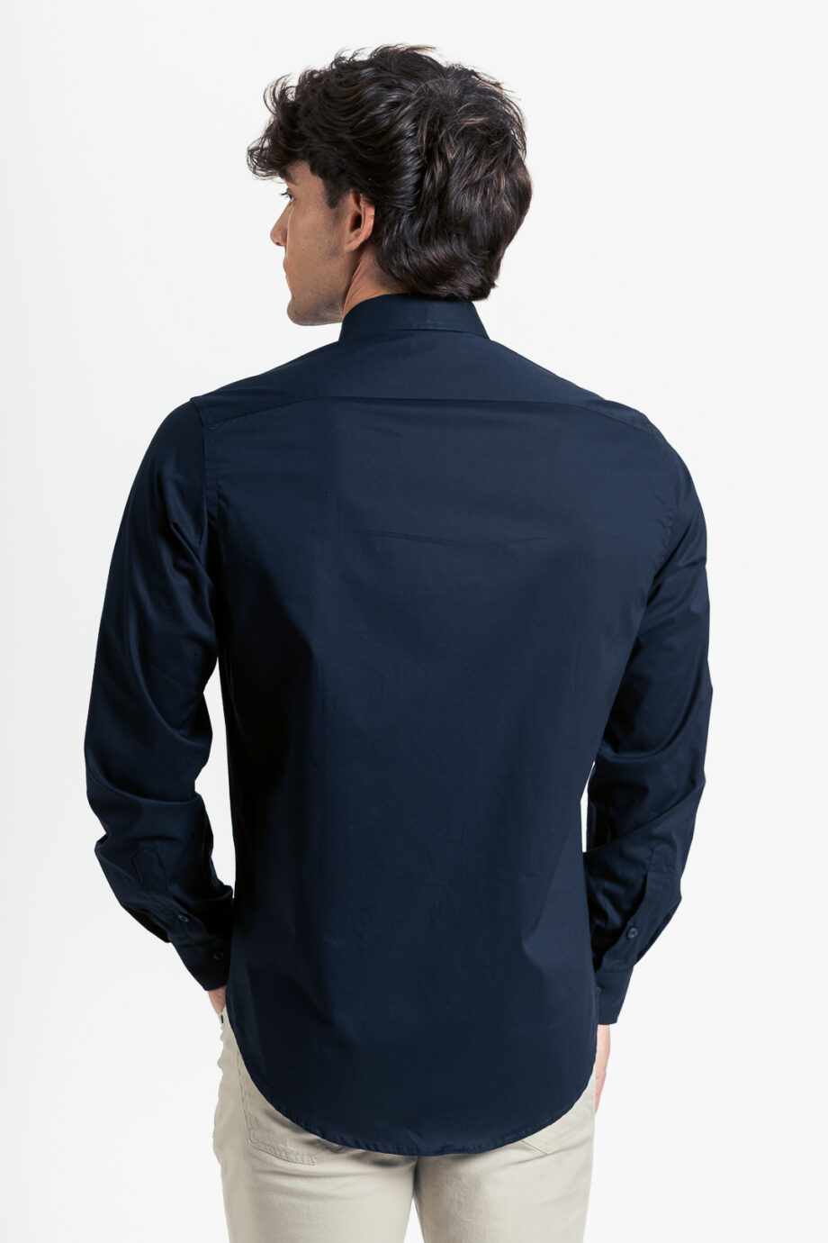 Camisa slim fit de poplin