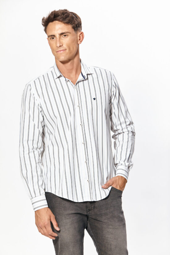 Camisa slim fit a rayas