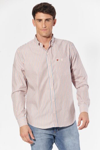 Camisa relaxed fit a rayas