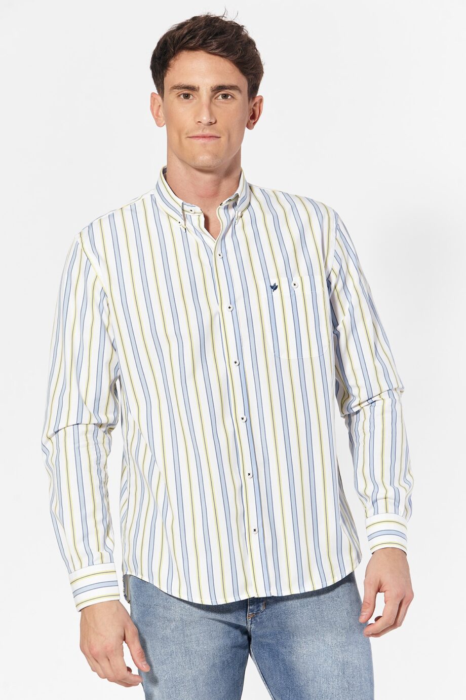 Camisa relaxed fit a rayas