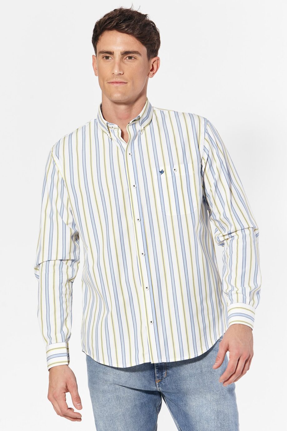 Camisa relaxed fit a rayas