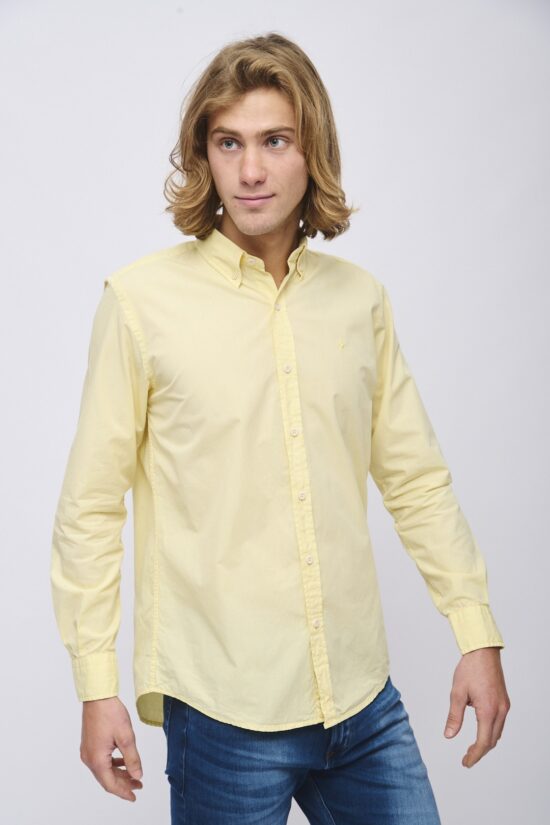 Camisa relaxed fit de poplin teñido