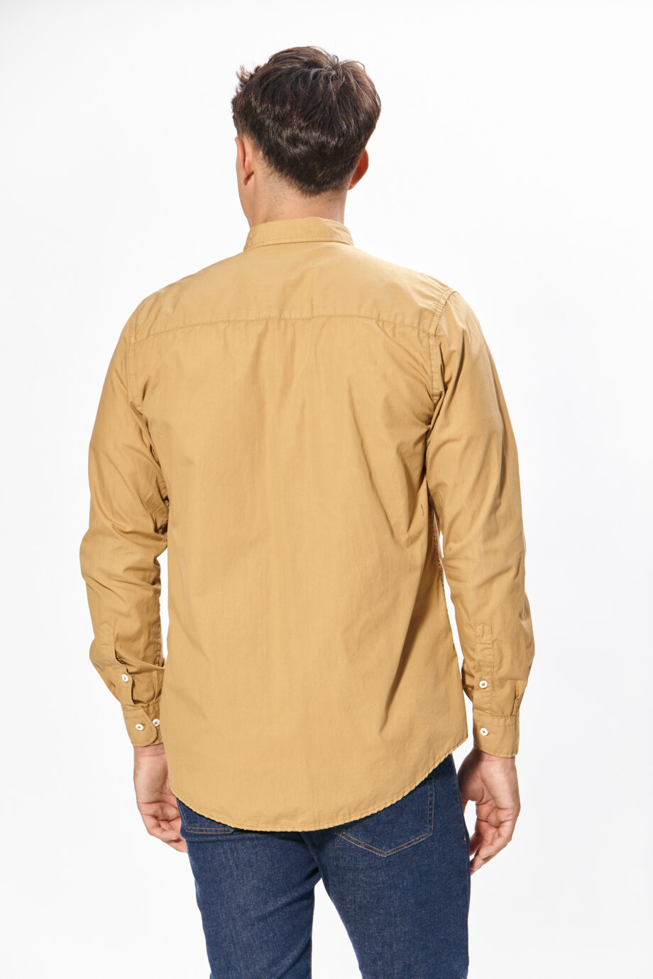 Camisa relaxed fit de poplin teñido