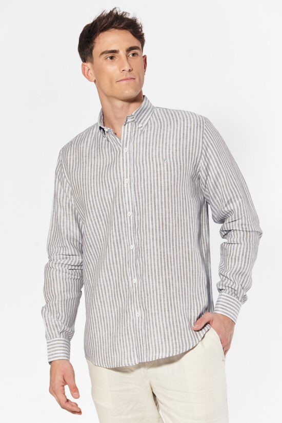 Camisa relaxed fit a rayas