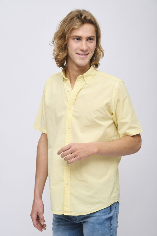 Camisa relaxed fit de poplin teñido