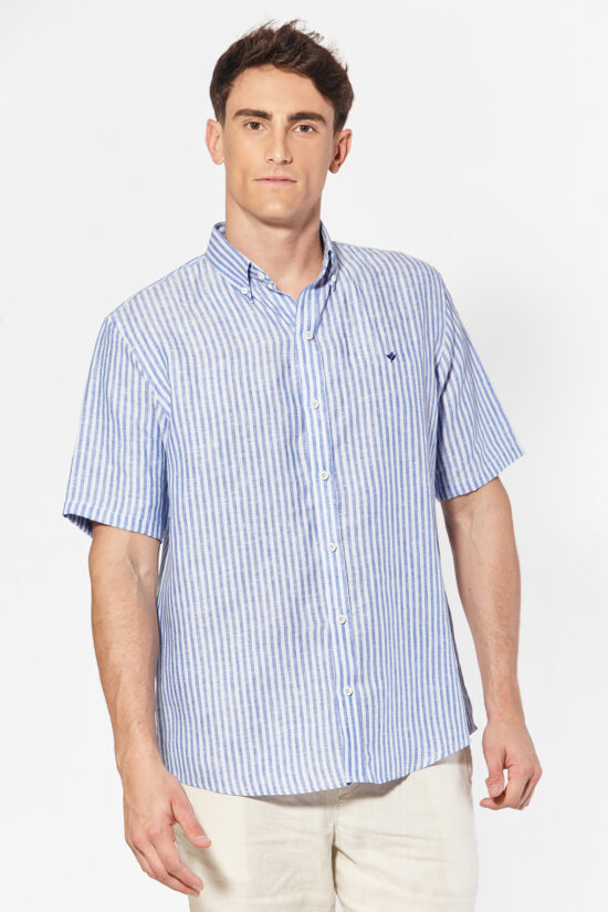 Camisa relaxed fit a rayas