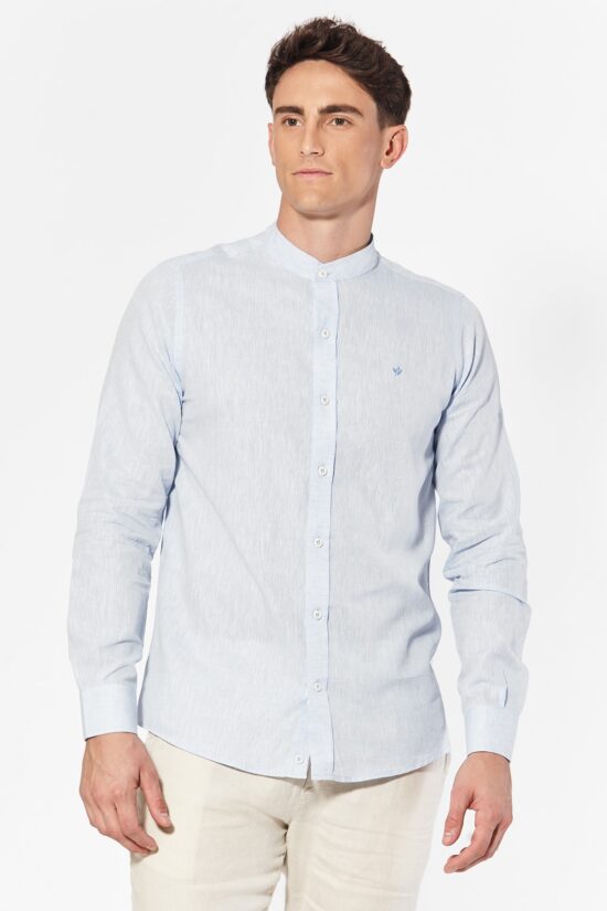 Camisa regular fit cuello mao