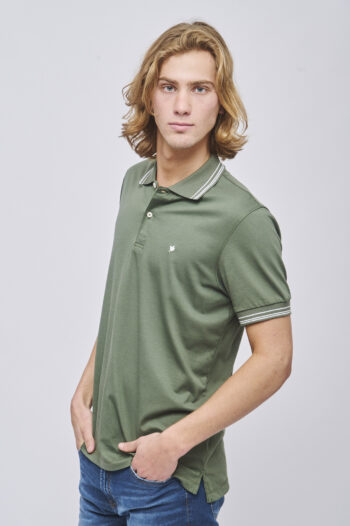Polo cuello tres vivos de jersey peruano