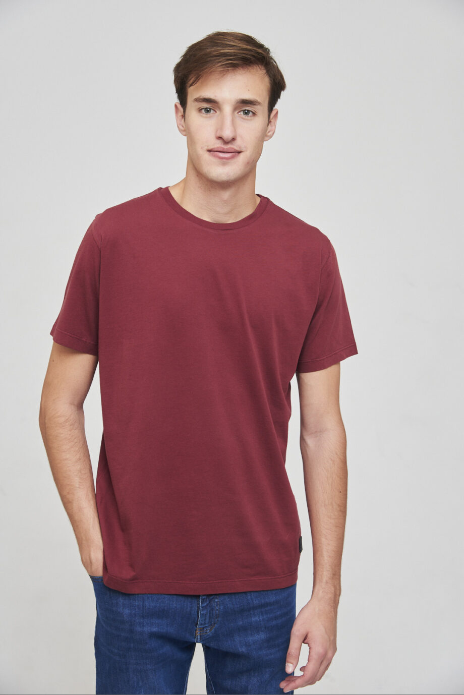 Remera escote O de jersey